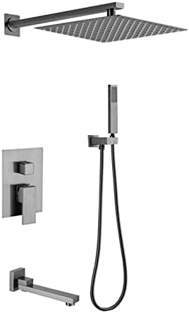 Douche à pluie encastrée gris pistolet pour créer une salle de bain esprit spa à la maison