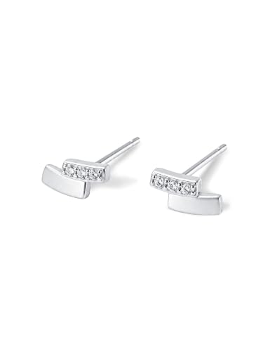 Image of S925 Sterling Silver Earrings, Hypoallergenic Stud for Women & Men | Minimalist Dainty Design, Solid 925 Sterling Silver or with 18K Gold Plate, Daily /Party Wear, Birthday Gift, Silver or Gold