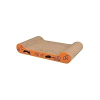 TRIXIE Kratzpappe Wild Cat – Kratzbrett für Katzen aus stabiler Wellpappe mit Katzenminze - 41 × 24 × 7 cm - zur Krallenpflege & Beschäftigung - 48000