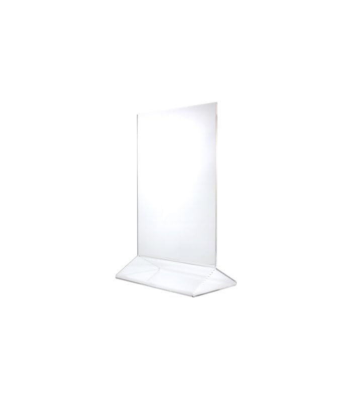 Expositor A4 Vertical Pack 10 Unidades | Portagráficas de Sobremesa Acrilico, Doble Cara, Soporte en Y | Rápido y Sencillo de Cambiar | Soporte para Restaurantes, Oficinas, Tiendas