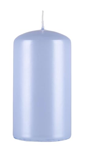 DONAU HOME Candela a colonna standard, paraffina, 60x115 mm, perla blu, candela di cera decorativa, 1 pezzo, per decorazione