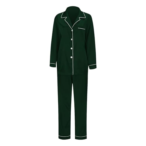 MOVAWAKY Fluffy Pyjamas,Family Christmas Pajamas Set Matching Christmas Pjs For Couples Pjama Set Women Womens Fluffy Pyjamas Fleece Pyjama Bottoms Women Pijama Lady Dark Green