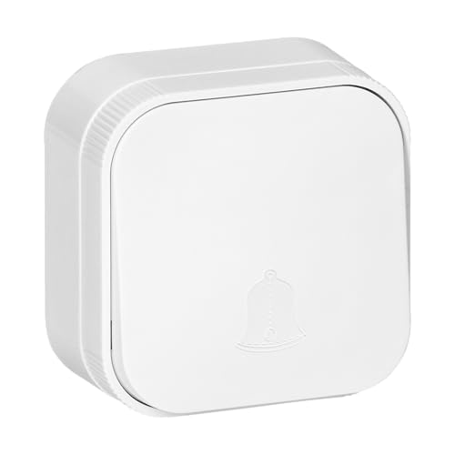 Miratic Bouton Sonnette Filaire Interne IP20 Montage en Surface Interrupteur Mural de Sonnette Max. 230 V Courant Max. 10 A (Blanc)