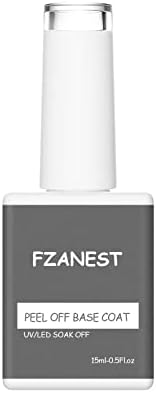 FZANEST Peel Off Base Coat Gel Polish 15ml UV LED Light Non Toxic Vegan Cruelty Free