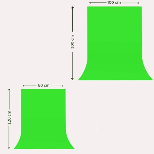 Image of SMILEDRIVE Green Screen Backdrop, 60x120 cm & 100x300 cm | Photography, Streaming, YouTube, Zoom & Gaming, Wrinkle-Free Waterproof PVC, Portable Rollable