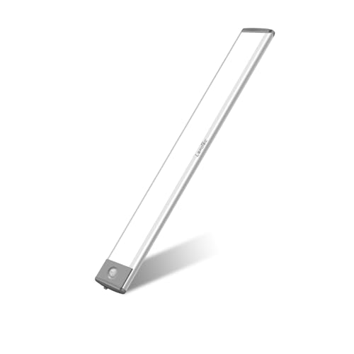 LEPOTEC 54 LED Cabinet Light with Motion Sensor and 2500 mAh Battery: Durable, Rechargeable LED Lighting via Type-C, Wireless for Gluing - for Kitchen, Bathroom, Wardrobe, Office