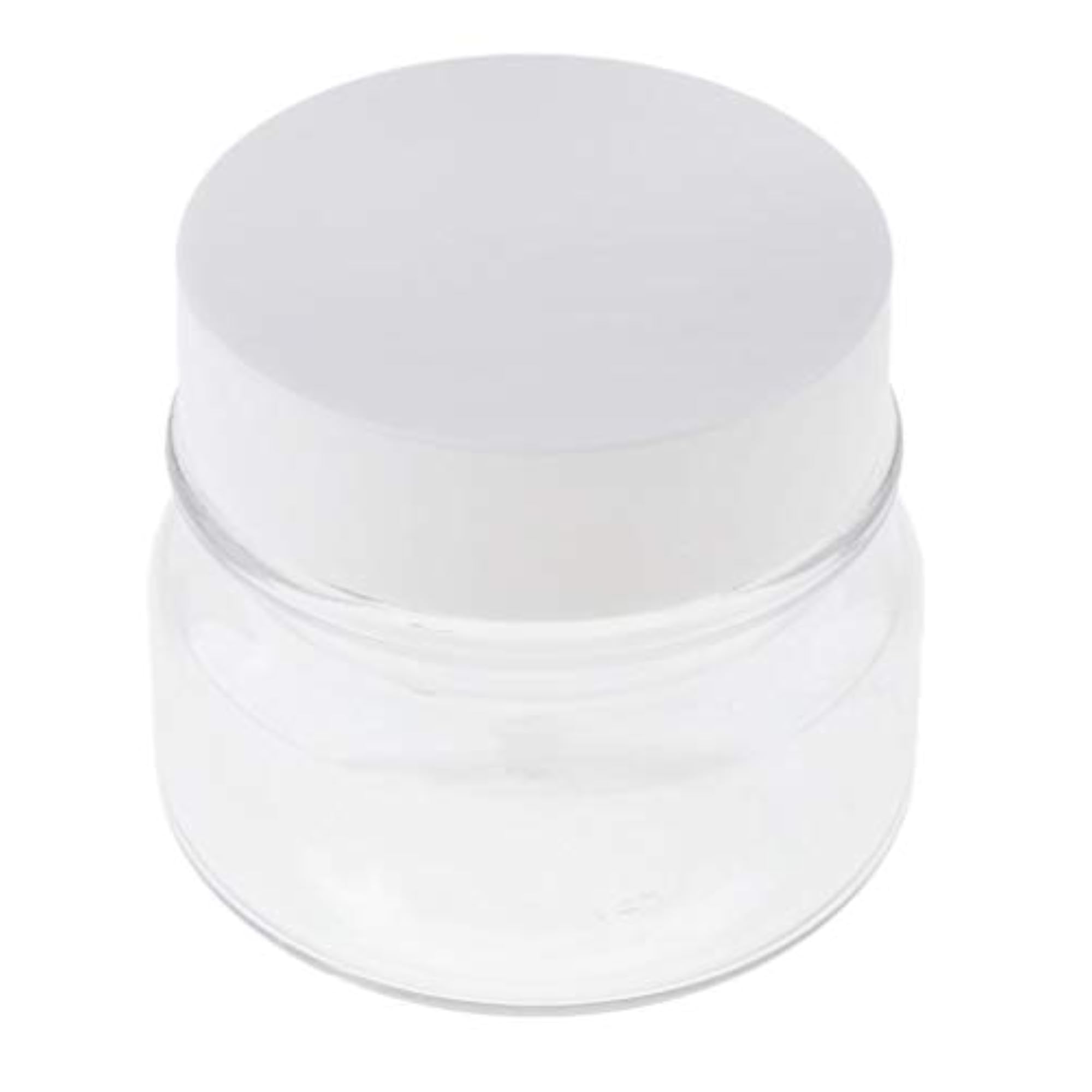 60G Empty Round PET Makeup Jar, Clear+White