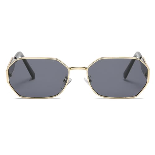 Fashion Square Vintage Sunglasses Women Men Designer Retro Metal Rectangle Sun Glasses Female Male Popular Brown Eyewear N45