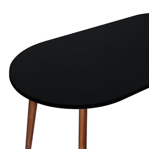 NEWISHER Fitted Oval Tablecloth 48 x 68 Inch Elastic Table Cloth Black