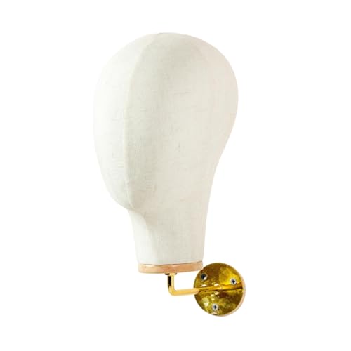 Manikin tête modèle de chapeau mural 15cm or pour support perruque - 6