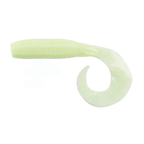 Amazon.com.br: Yamamoto Iscas de pesca de cauda única de 10 cm - iscas de plástico macio para natação - pacote com 20, branco luminoso
