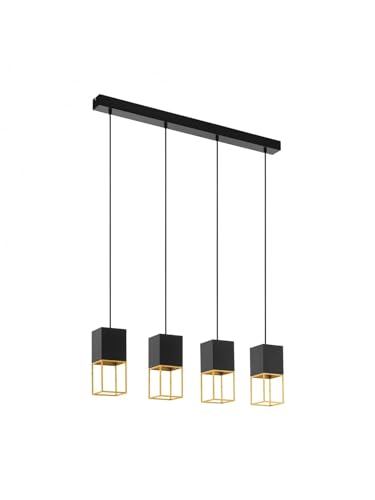 Lustre 4 lumières noir et or moderne pour illuminer intensément votre salle à manger