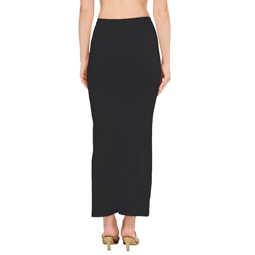 Image of DESI GIRL Cotton Lycra Stretchable Saree Shapewear Petticoat with Drawstring for Women | Fishcut Saree Petticoat with Side Slit for Easy Movement | Saree Shaper | Long inskirt