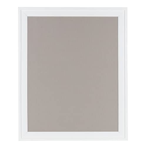 DesignOvation Bosc Framed Gray Linen Fabric Pinboard, 23.5x29.5, White - Thumbnail 5
