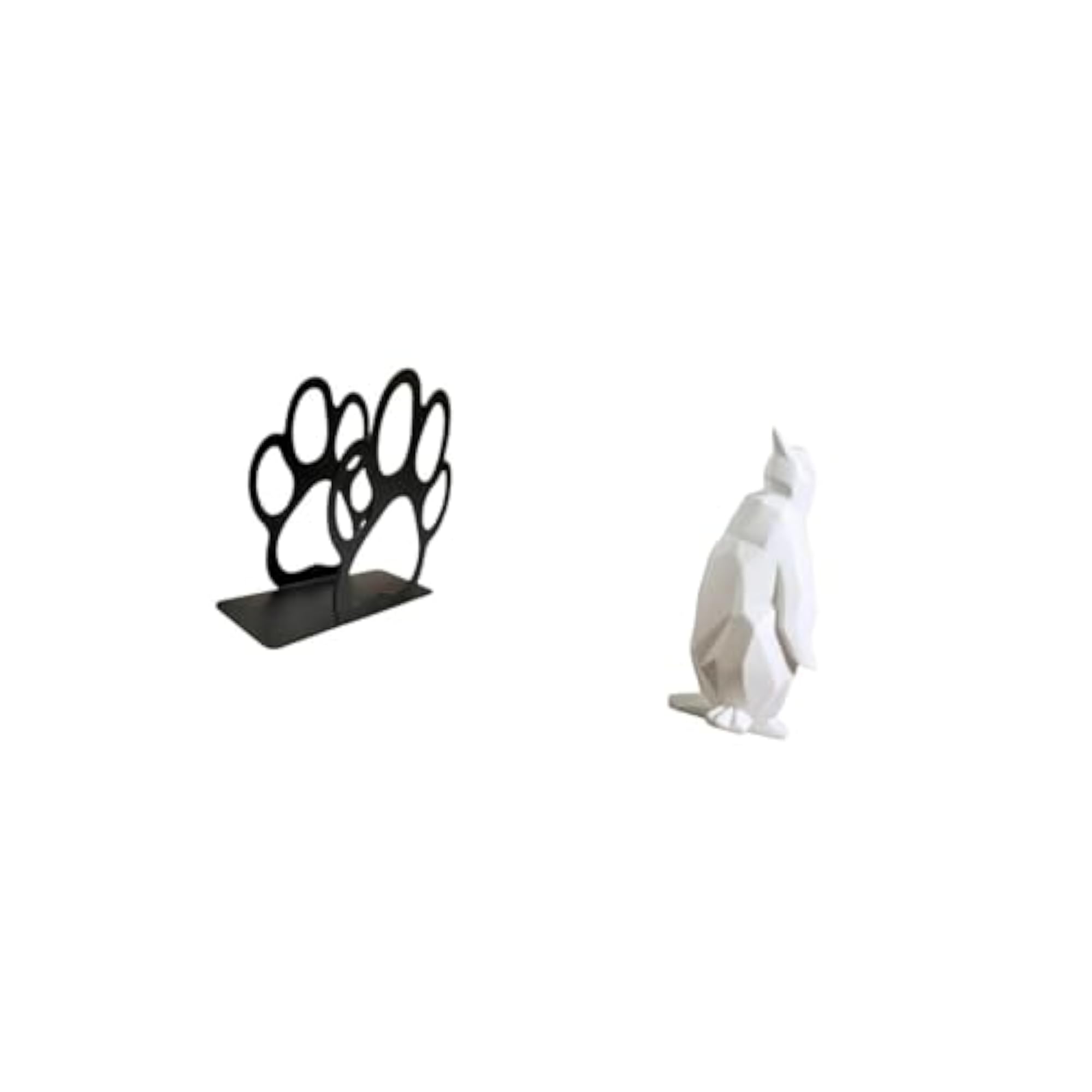 Animal Paw Tissue Organizer and Penguin Resin Figurine Décorative Ornament
