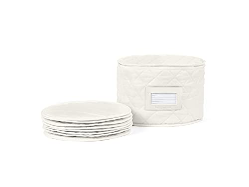 Covermates Keepsakes - Dish Storage - Padded Protection - Id Window - Stain Resistant - Machine Washable - China Storage-Cream #TOP4