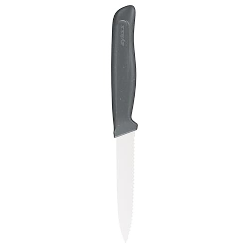 Zyliss Serrated Paring Knife – German Stainless Steel Blade with Sustainable Wheat Straw NonSlip Handle –Kitchen Knife for Fruits & Vegetables – Blade Guard Included – Dishwasher Safe – 3.9 inches