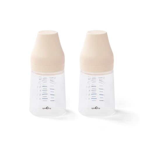 Spectra - Wide Neck Baby Bottles - Compatible with Spectra Breast Milk Pump Flanges (Pack of 2)