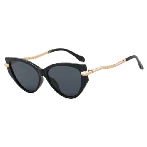 Lunettes œil de chat noires au design géométrique et verres sombres UV400