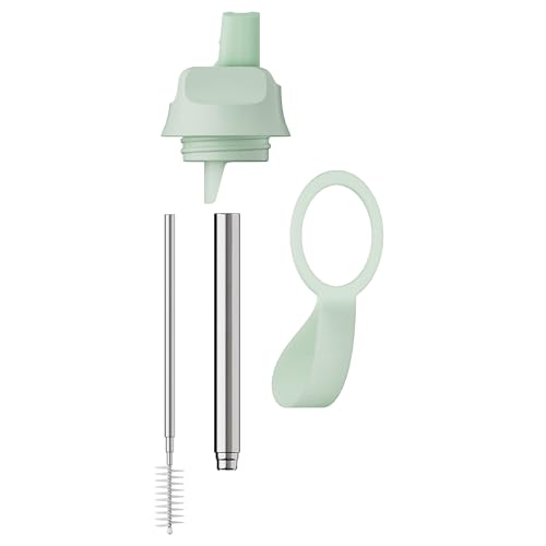 Chilly's Series 2 Sports Flip Lid with Telescopic Straw & Nylon Carry Loop - Easy Flip Accessory for Series 2 Water Bottles - Lichen Green