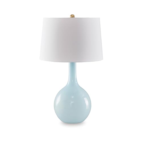Signature Design by Ashley Rylanton Coastal Glass Table Lamp with 3-Way Switch, Light Blue