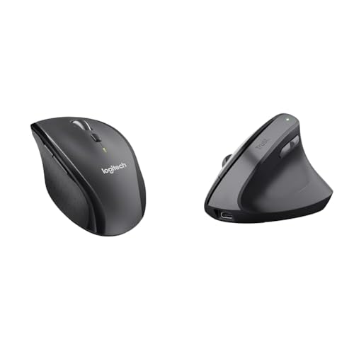 Ratón Logitech M705 Marathon y Trust Yuno Ratón Vertical Inalámbrico para ordenador