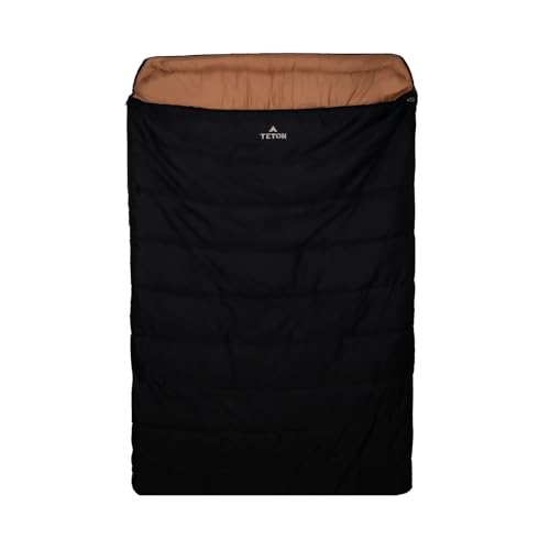 Image of Teton Mammoth Queen Size Double Sleeping Bag- A Warm Bag the Whole Family can Enjoy - Great for Camping, Hunting and Base Camp. Compression Sack Included