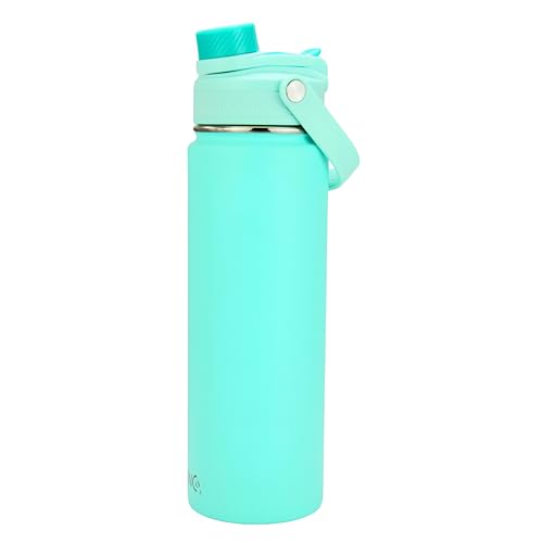 Image of Drinco Stainless Steel Water Bottle Spout Lid Vacuum Insulated Double Wall Water Bottle Wide Mouth Leak Proof Keep Cold Sport Camping Hiking (22oz Seafoam)