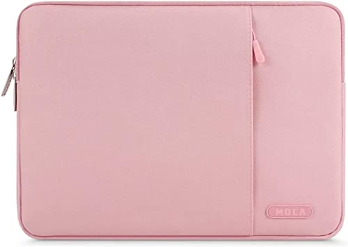 MOCA Laptop Sleeve Bag Compatible with Old MacBook Air 13.3 / MacBook Pro 14 M3 M2 M1 Pro/Max A2442 Sleeve, Polyester Vertical Case with Pocket, Pink