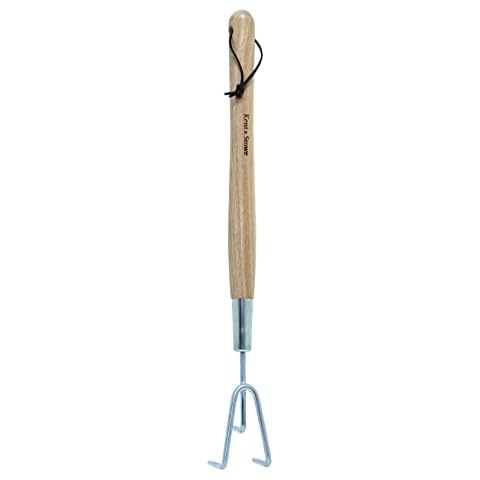 Kent & Stowe Garra de jardín de 3 púas largas, de Acero Inoxidable, con Mango de Madera de Fresno, 54 cm de Largo Cover