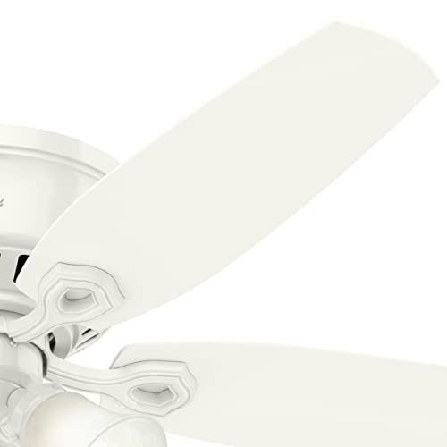 Hunter 52 inch Indoor Ceiling Fan with LED Lights - White Ceiling Fan with Pull Chain, For Bedroom, Living Room, or Kitchen, Low Profile Mount, No Remote, 5 Blades - Builder 53326, Snow White thumbnail 12