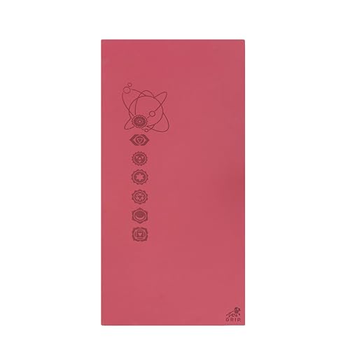 Image of GRIP Yoga Mat | Exercise Mat | 36 x 75 Inches | 12mm Thick | 7 Chakras Design Yoga Mat with Yoga Strap for Men & Women | Extra Thick, Long & Wide Non-Slip, Anti-Tear Exercise Mat for Home, Gym, Workout, Fitness, Yoga & Pilates Cherry Color