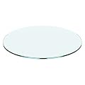 Glass Table Tops Round Tempered Glass Table Top Clear Glass Thick Flat Polished Edge Glass Table Tops (Thick Flat 6mm(1/4''), 24inch)