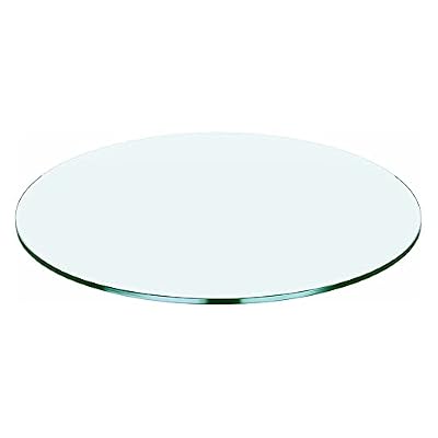 Glass Table Tops Round Tempered Glass Table Top Clear Glass Thick Flat Polished Edge Glass Table Tops (Thick Flat 6mm(1/4''), 24inch)