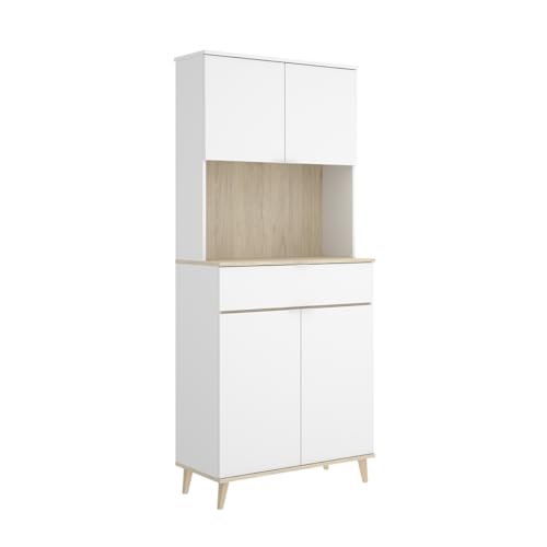 DEKIT Grupo RIMOBEL - Mueble Auxiliar Wok- Blanco/Natural -191X60X40cm
