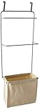 Homz Over-the-Door Towel and Garment Organizer with Laundry Bag,  Silver
