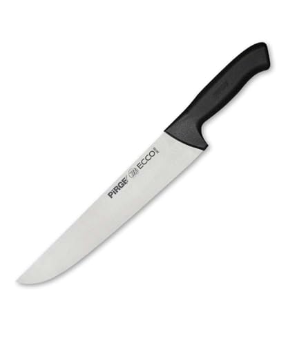 Pirge Ecco Coltello da macellaio professionale 25 cm Nero - Coltello da cucina professionale in acciaio inox - Ottimo coltello da macellaio affilato - Design ergonomico della maniglia in plastica