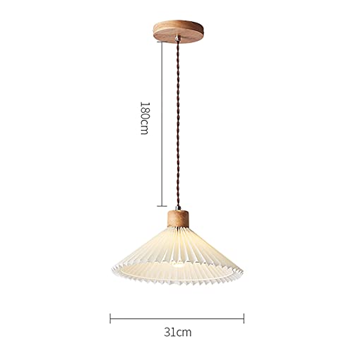 Candelabros de diseño antiguo y lámpara colgante de madera plisada E14 5
