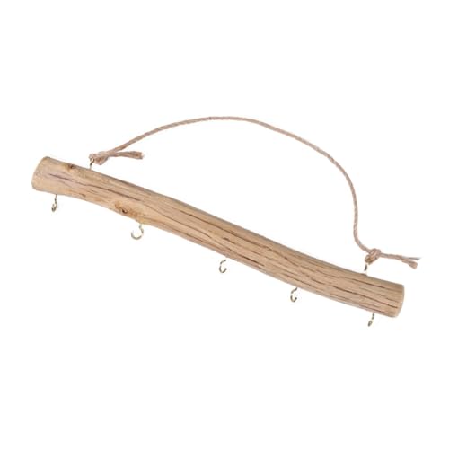 Artibetter Mensola Sospesa in Legno con Corda Rustica Organizer da Parete Decorativo per Porta Gioielli in Camera da Letto e Soggiorno Supporto Pratico per Chiavi e Piccoli Accessori Design