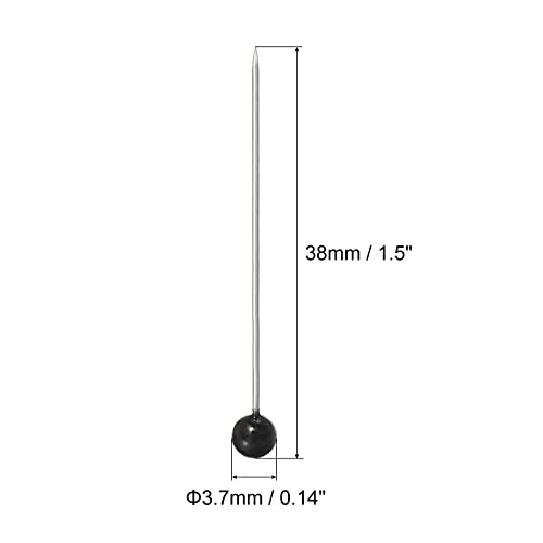 Patikil Pearl Head Sewing Pins, 12 Set Straight Corsage Decorative Round Pin For Sewing Dressmaking Supplies, Black #TOP1