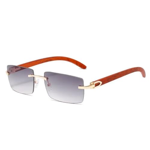 Lunettes de soleil rectangulaires sans monture au design une pièce et branches ultra fines