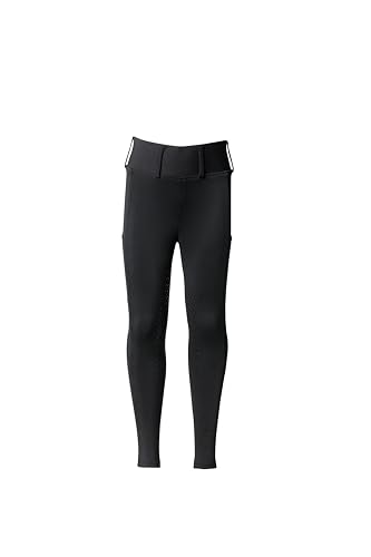 PFIFF 103100 Reitleggings Selina Kinder, mit Handytasche, Schwarz 158/164