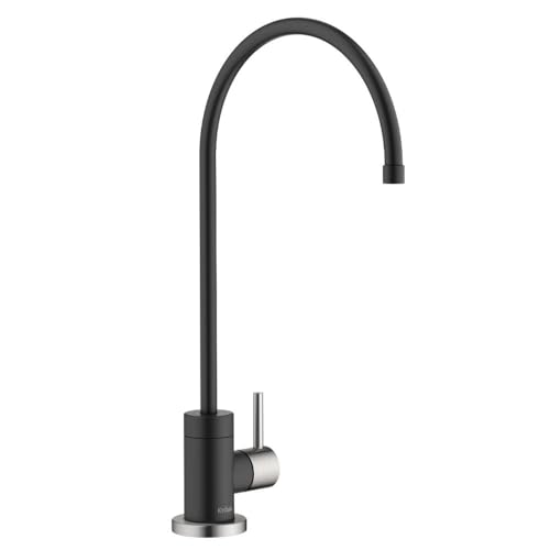 KRAUS® Purita™ Single Handle Drinking Water Filter Faucet for Reverse Osmosis or Water Filtration System in Spot-Free Stainless Steel/Matte Black, FF-100SFSMB