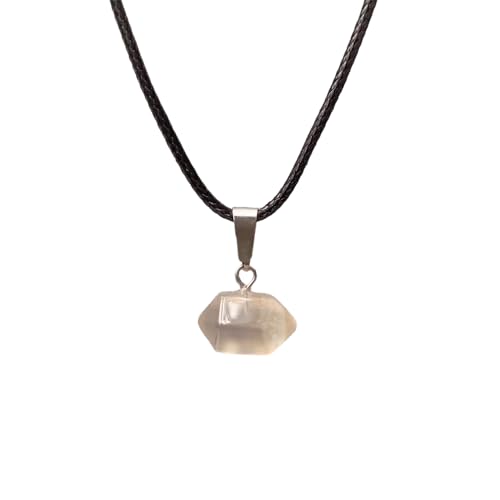 Image of THE MEN THING CLEAR QUARTZ - Natural Crystal Pendant with 19inch Leather Rope Chain for Men & Boys
