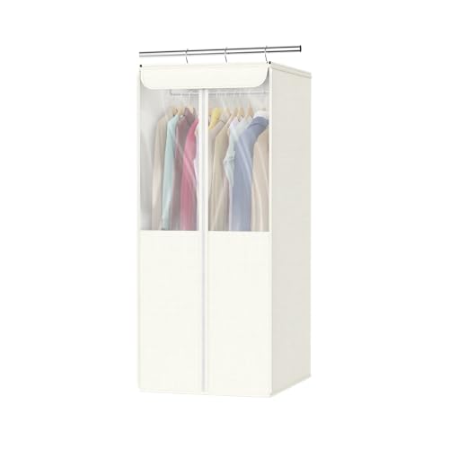 Univivi Cotton Garment bags for Hanging Clothes, 40' Large Hanging Garment Bags for Closet Storage with See-Through Mesh Window, Breathable Garment Bag for Suits, Coats, Jackets