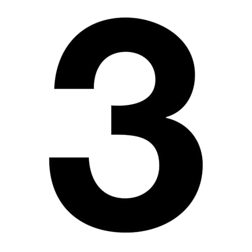 iSecur Number Sticker 3 in Black, 10 cm, Self-Adhesive for Outdoor Use, Weatherproof, for House Number, Door, Car, SIGNAGE iSecur Number Sticker 3 in Black, 10 cm, Self-Adhesive for Outdoor Use, Weatherproof, for House Number, Door, Car, SIGNAGE