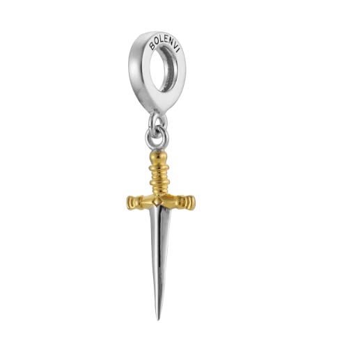 Sword Knife Medieval 925 Sterling Silver Charm Bead For Pandora & Similar Charm Bracelets or Necklaces2