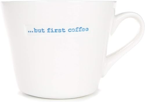 Keith Brymer Jones - Word Range - Standard Ceramic White Mug - ?but First Coffee - 350ml - Gift Boxed