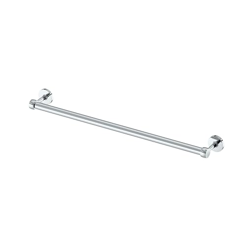Image of Gatco 5210 Gibson Towel Bar, Chrome, Wall-Mounted Bathroom Towel Bar, Heavy Duty Decorative Hardware with EZ Ancor Mounting
