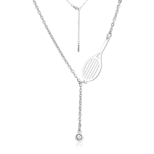VASSAGO Collier Raquette de Tennis Collier pour Femme Homme en Acier Inoxydable Pendentif Collier de Tennis Cadeaux de Sport Bijoux pour Teen Sport Amoureux...